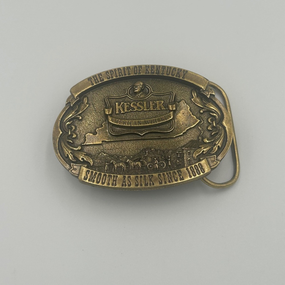 Kessler Belt Buckle Mens OS Brass 1993 Limited Edition Spirit of Kentucky Vtg